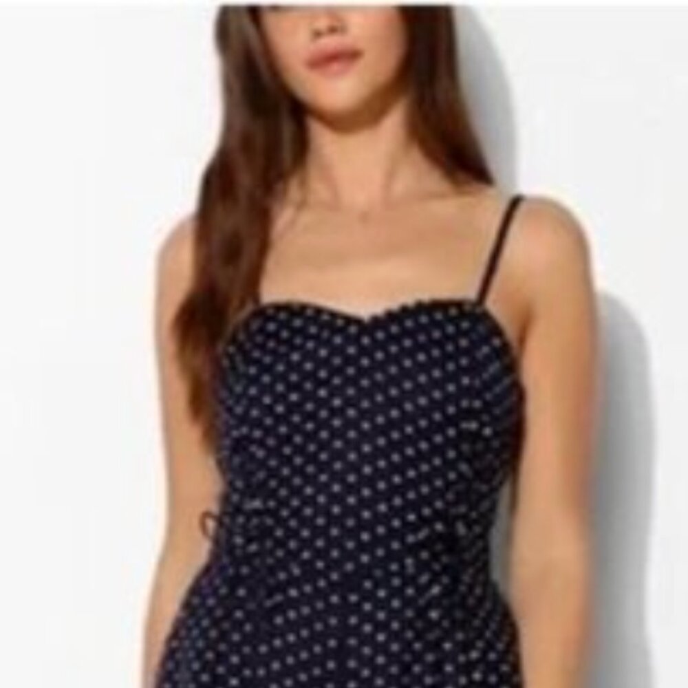Urban Outfitters Kimchi Blue Adjustable Strap Polka Dot Corset Romper Size S